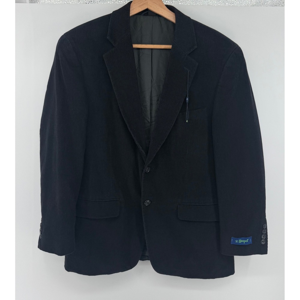Haspel Mens Black Cotton Corduroy Blazer Sport Coat Frank Stella 38S NWT‎ 0832